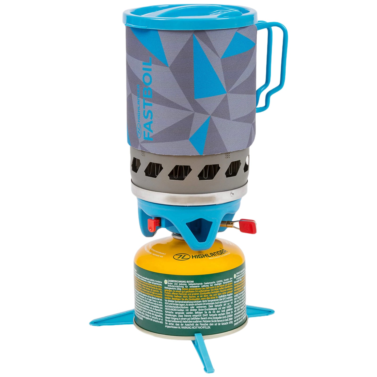 Highlander Camping Réchaud à gaz Blade Fast Boil 3 bleu