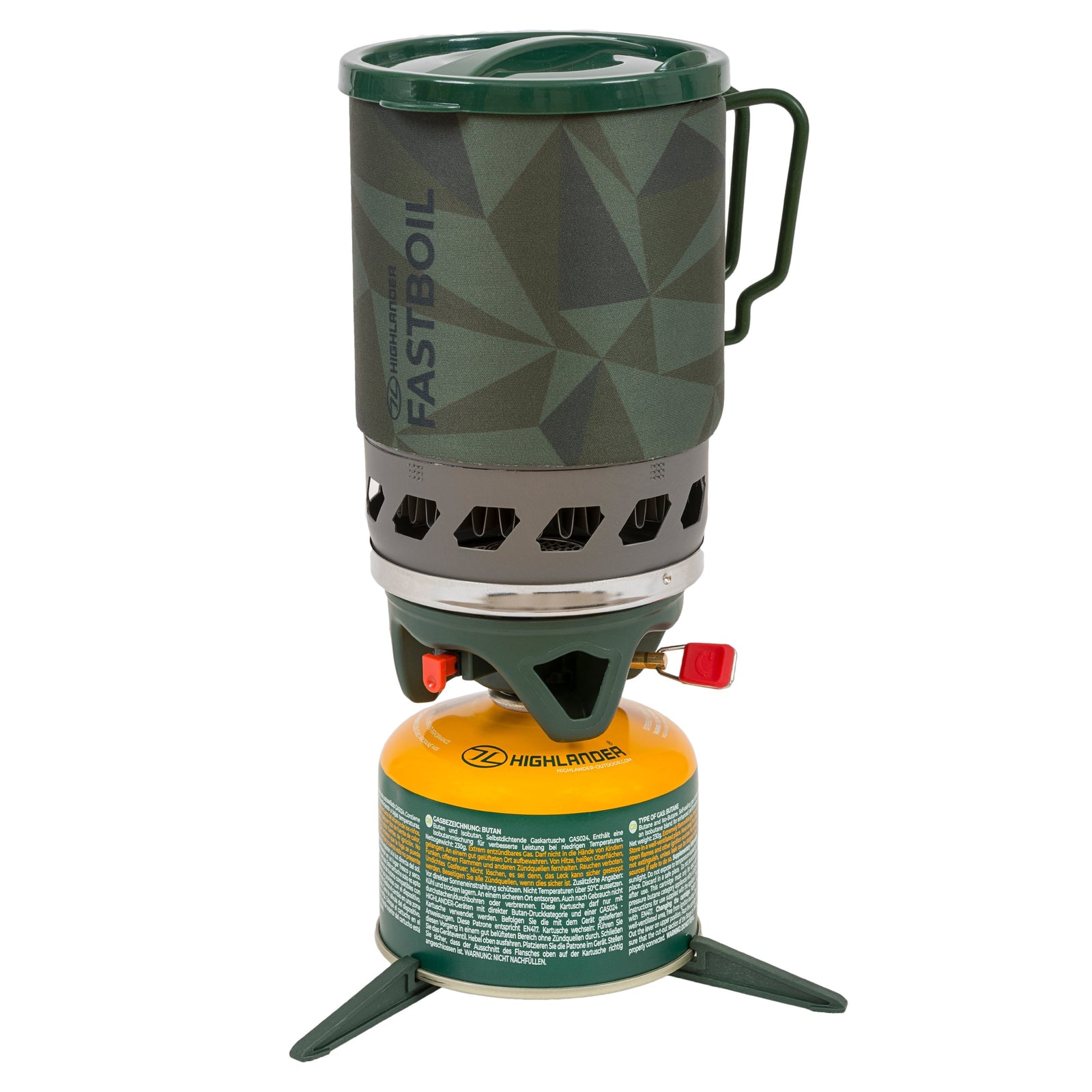 Highlander Camping Réchaud à gaz Blade Fast Boil 3 Olive Green