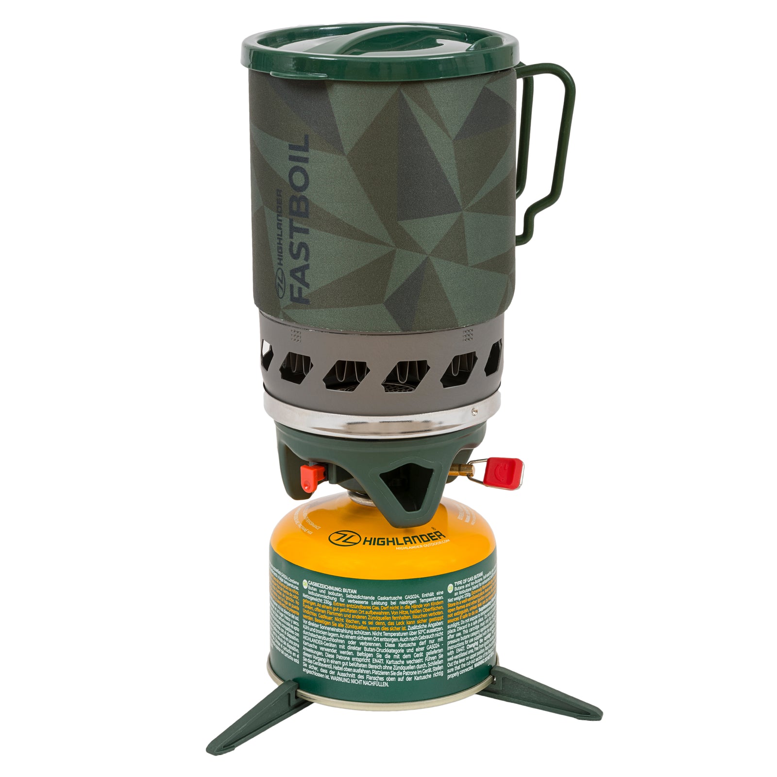 Highlander Camping Réchaud à gaz Blade Fast Boil 3 Olive Green