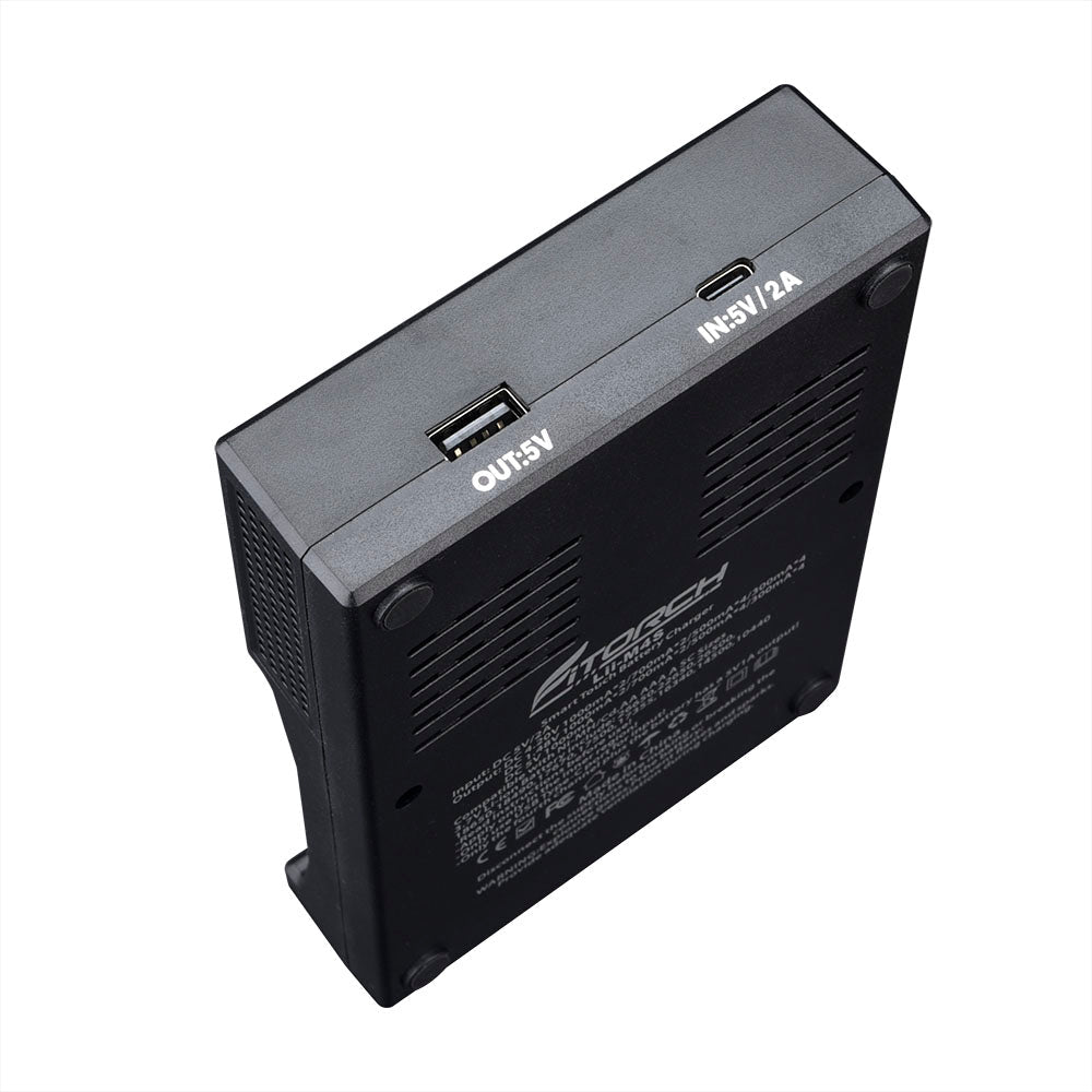 Fitorch USB-C Ladestation mit 4 Slots und Touchscreen