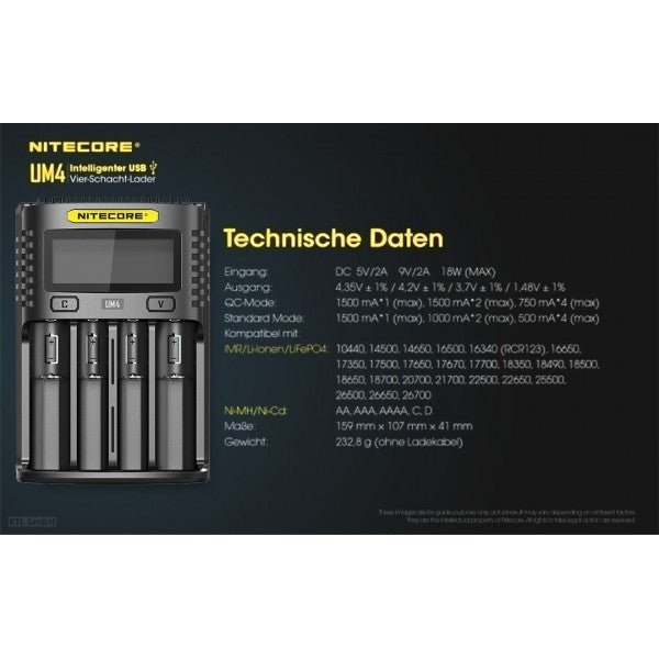 Nitecore Station de recharge USB UM4