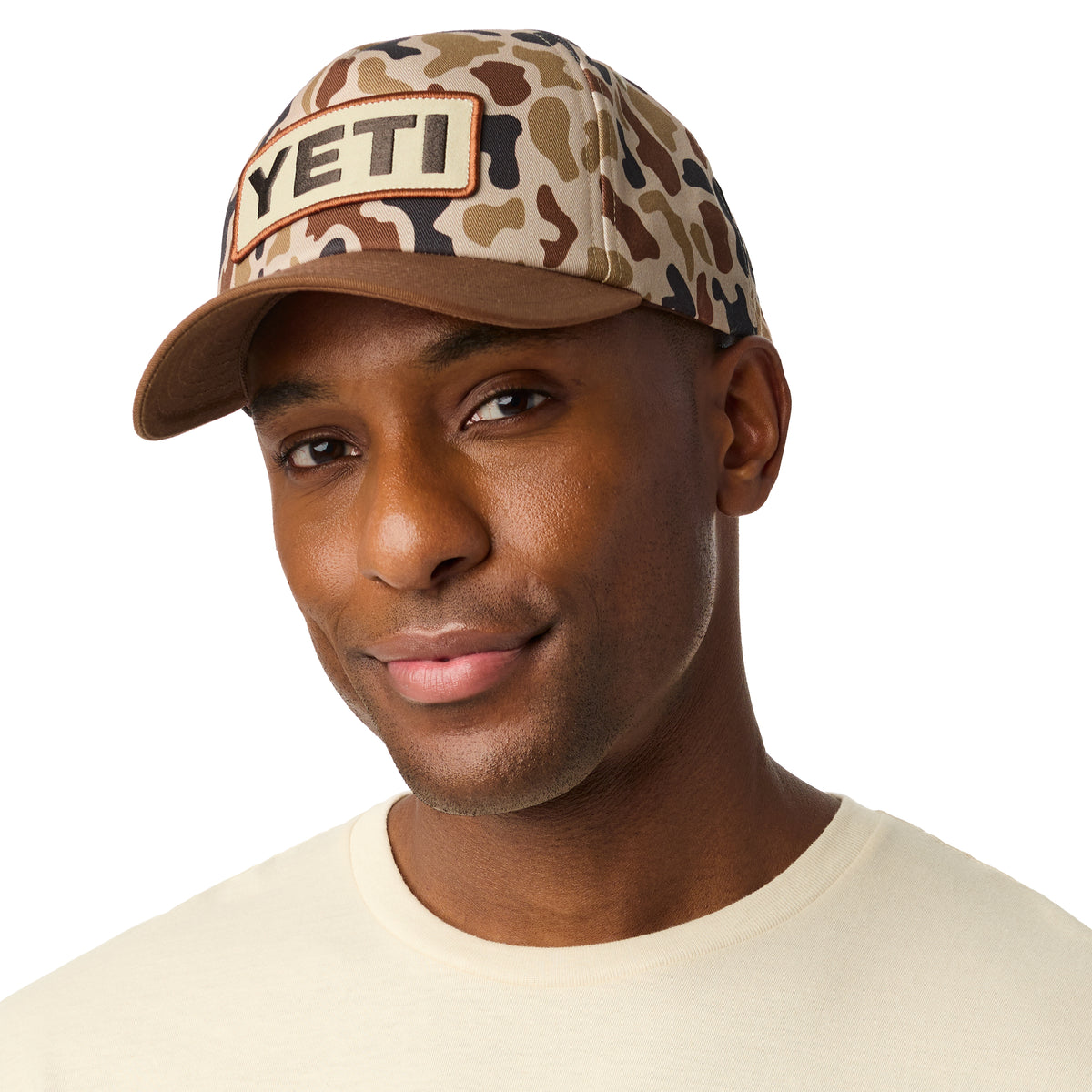 YETI® Logo Camo Woven Flat Brim Snapback Cap
