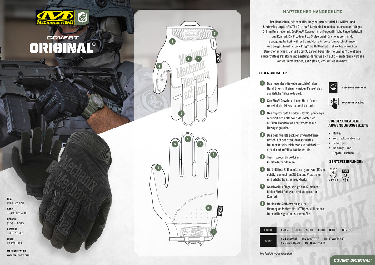 der die das handschuh Mechanix Original® Covert Gen.3 Handschuhe | AlpineFox
