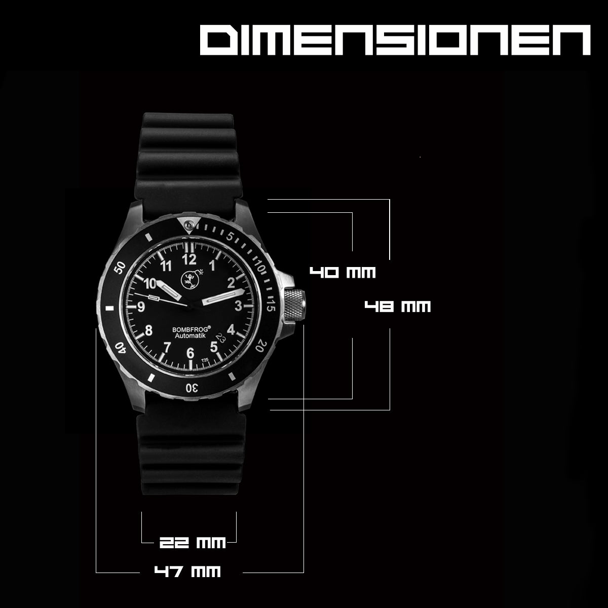 BOMBFROG BT25 Edelstahl Neopren-Armband