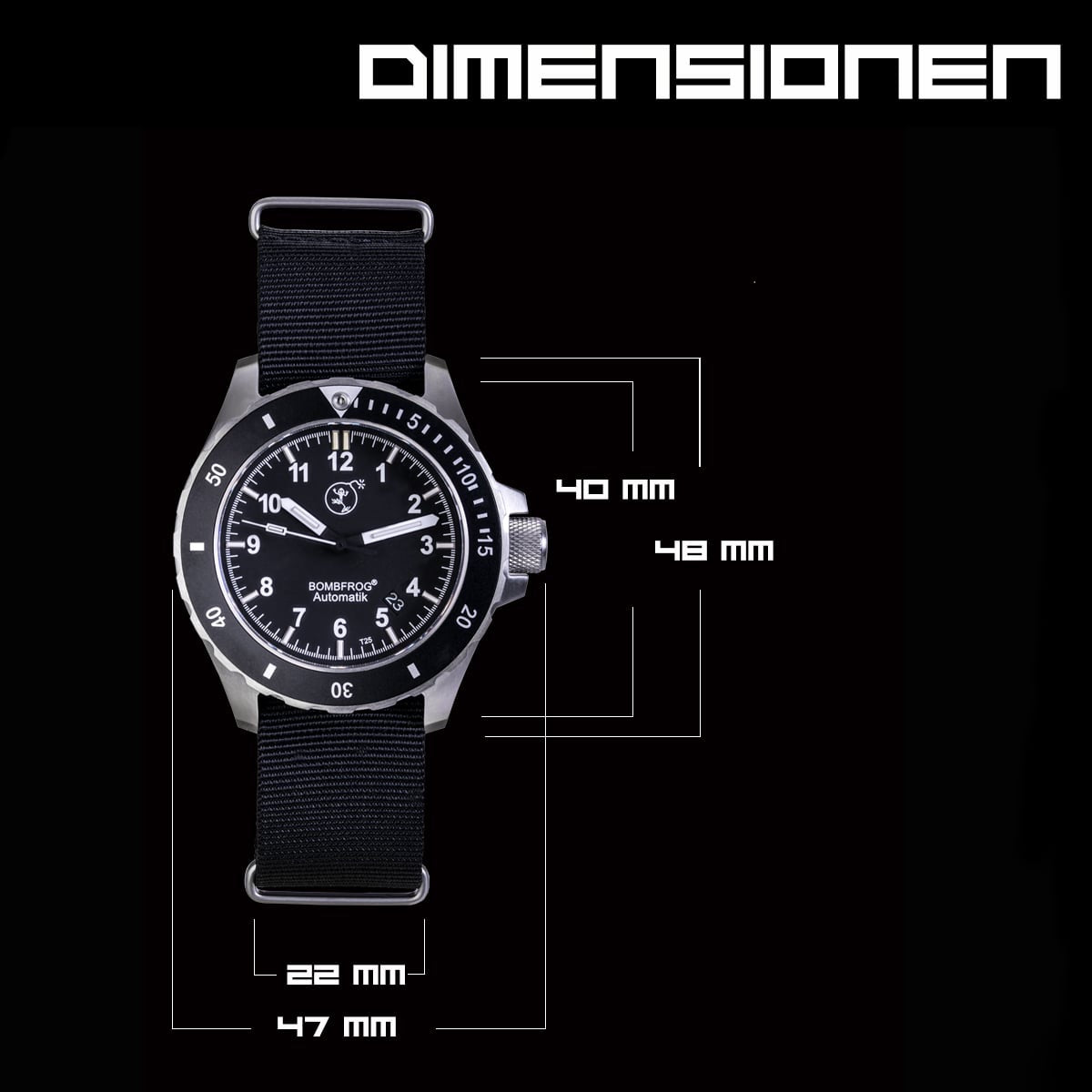 BOMBFROG BT25 Edelstahl Nato-Armband