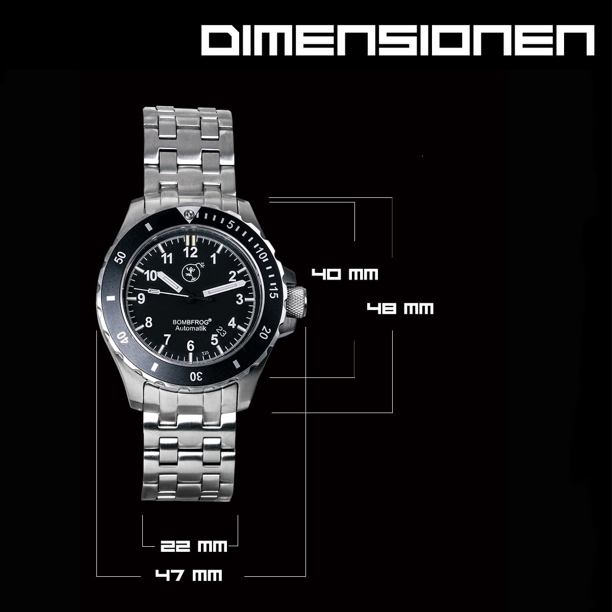 BOMBFROG BT25 Edelstahl Armband