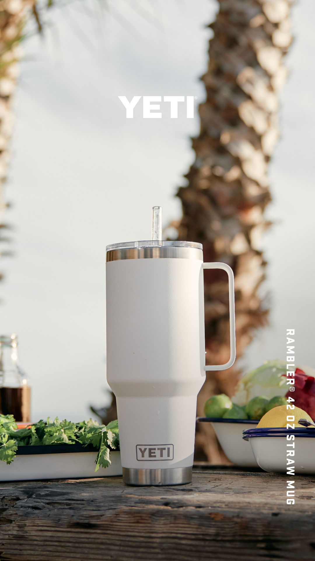 YETI® Becher Rambler 42 Oz Straw Mug - White