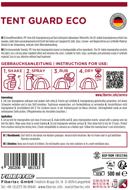 Fibertec Tent Guard Eco 500ml