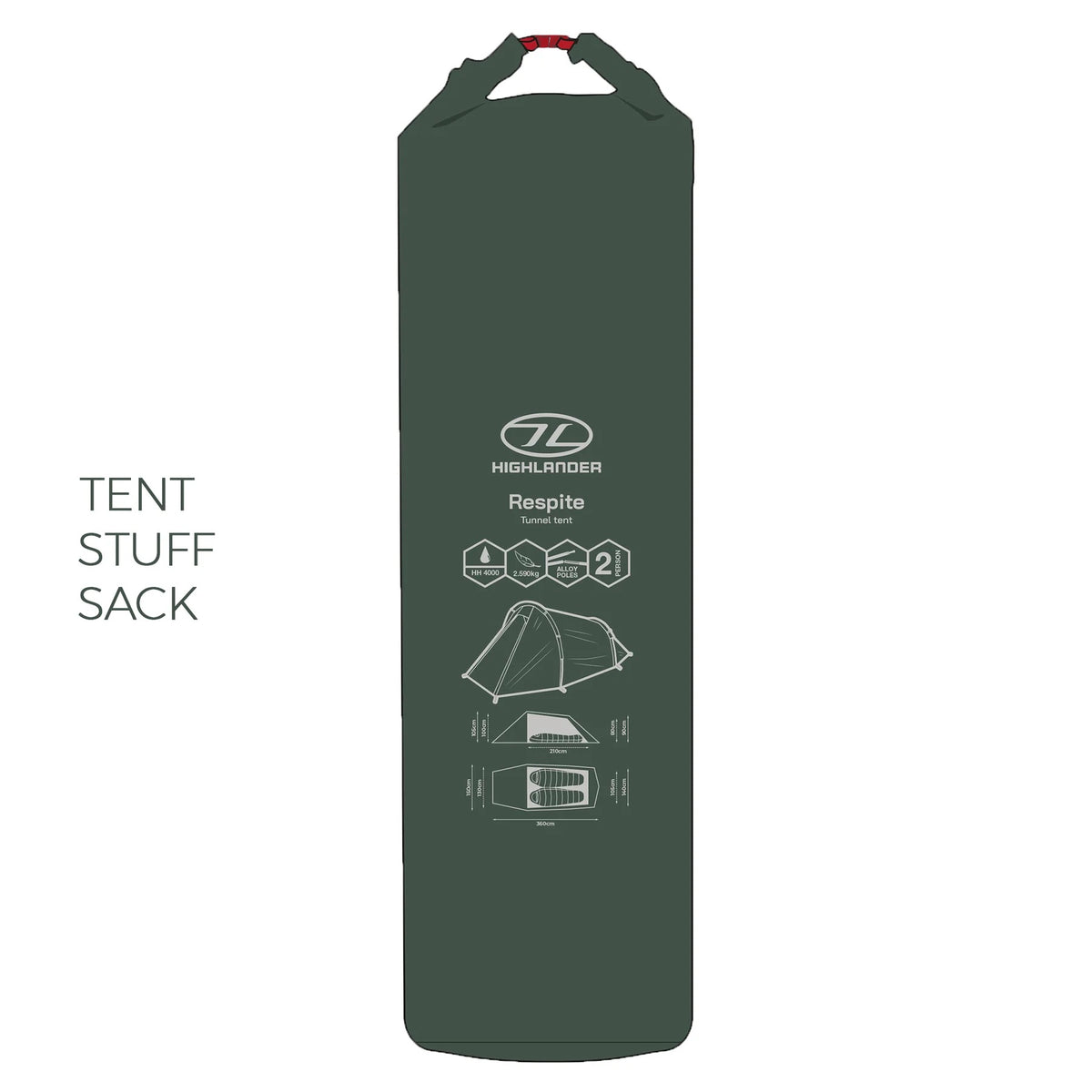 Highlandert Respite 2 Personen Tunnelzelt - Pine Green