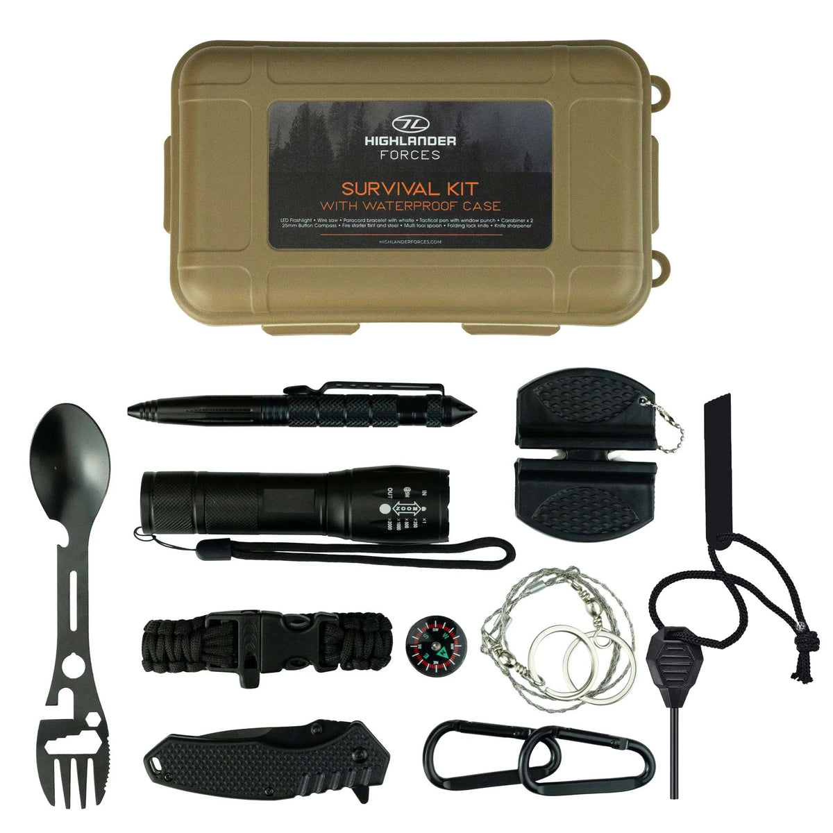 Highlander Survival Kit in wasserdichter Hartschalenbox