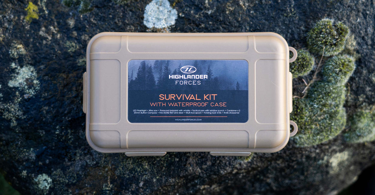 Highlander Survival Kit in wasserdichter Hartschalenbox