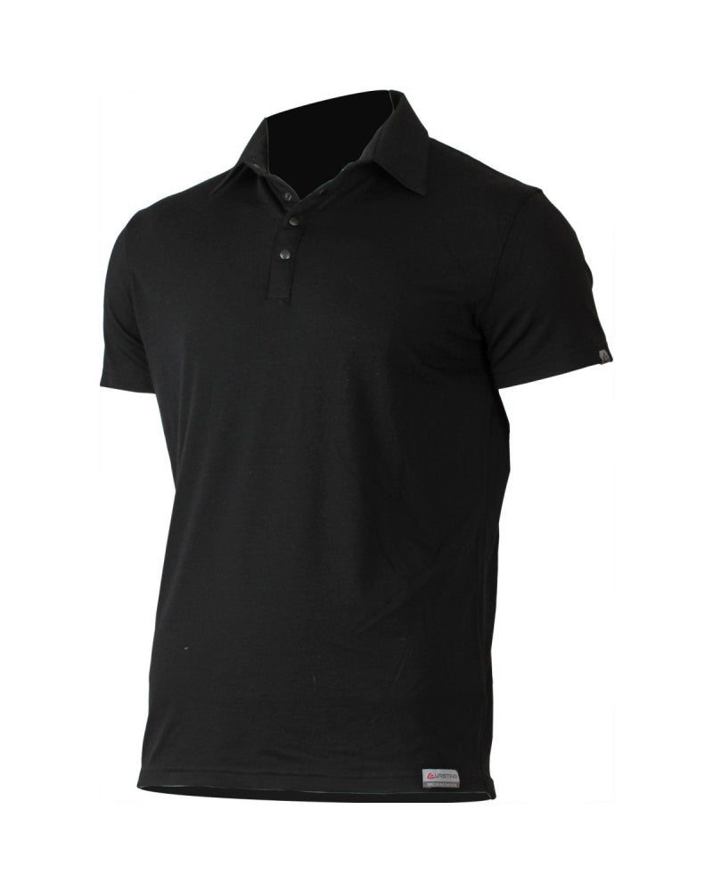 Lasting Merino Herren Poloshirt ELIOT - Black