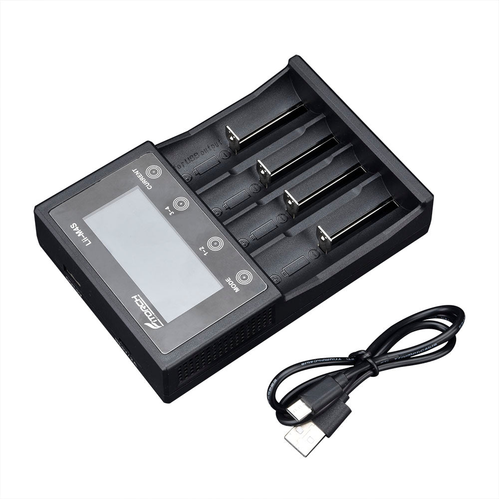 Fitorch USB-C Ladestation mit 4 Slots und Touchscreen