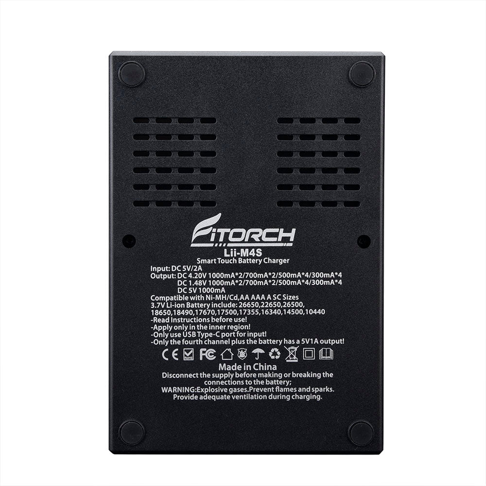 Fitorch USB-C Ladestation mit 4 Slots und Touchscreen