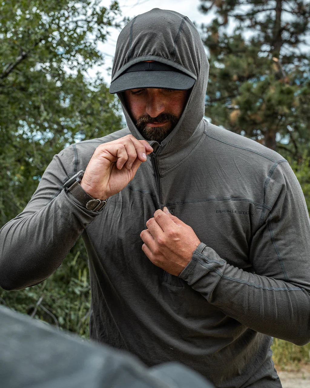 Eberlestock Lochsa 1/4 Zip Merino Hoody - Loden