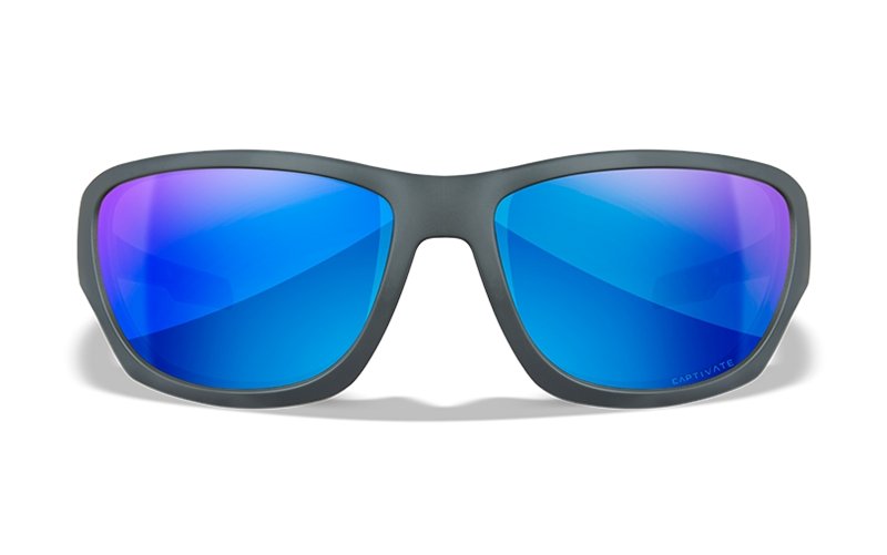 Wiley X Sonnenbrille CLIMB Matte Grey - Captivate Blue Mirror