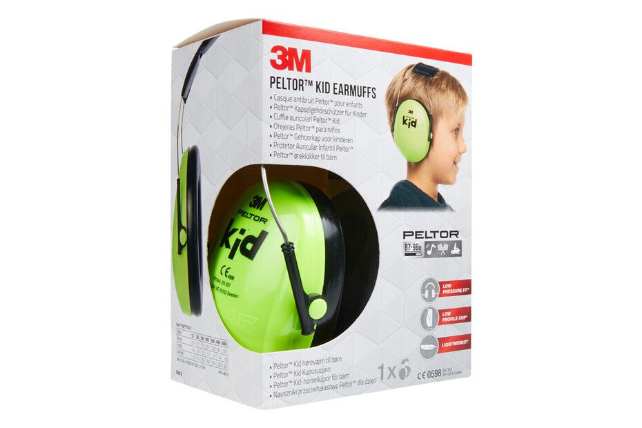 Casque antibruit Peltor™ pour enfants 3M™ H510AK, vert néon (87-98 dB)