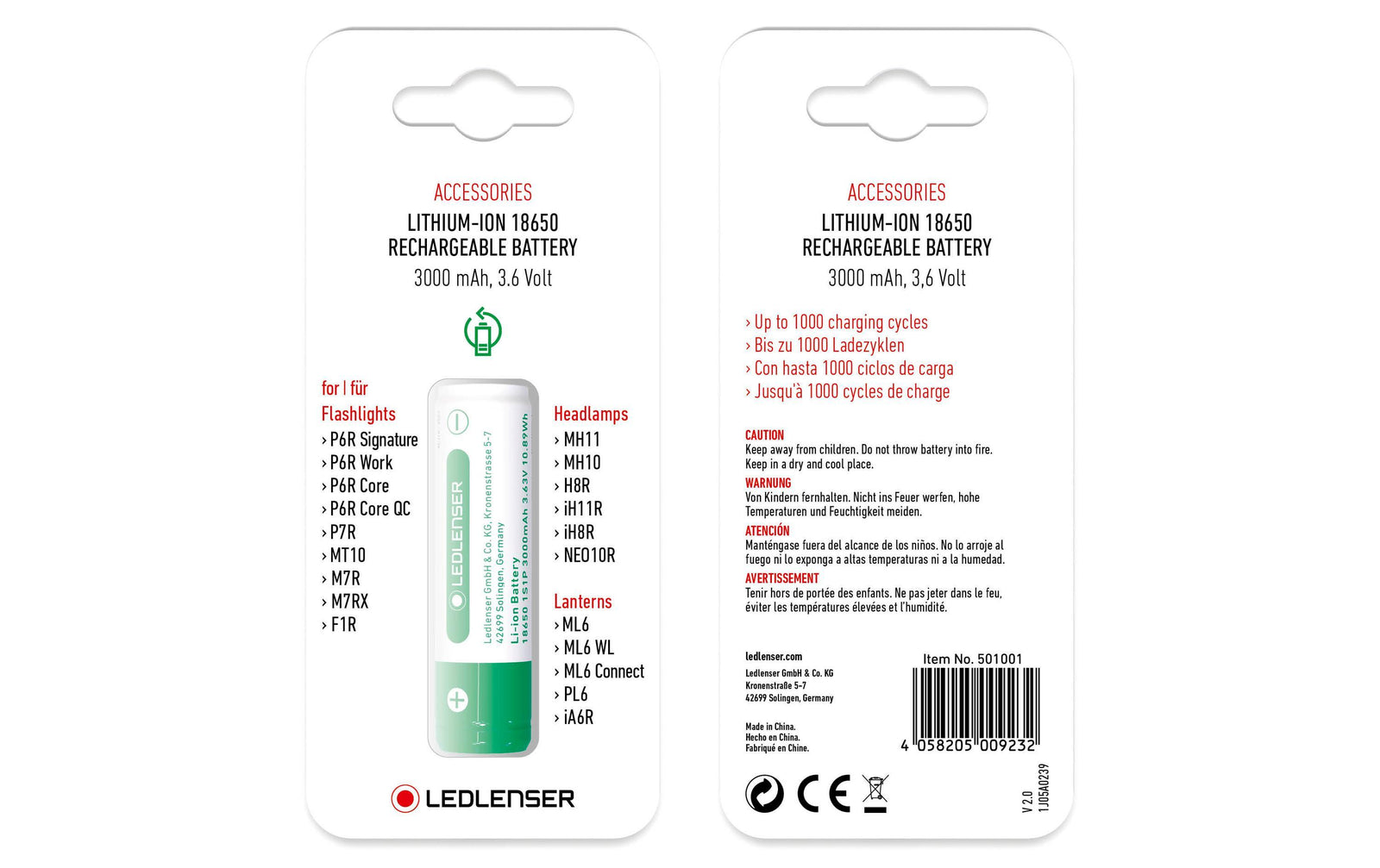 Ledlenser Akku Li-Ion 3,6 V / 3000 mAh