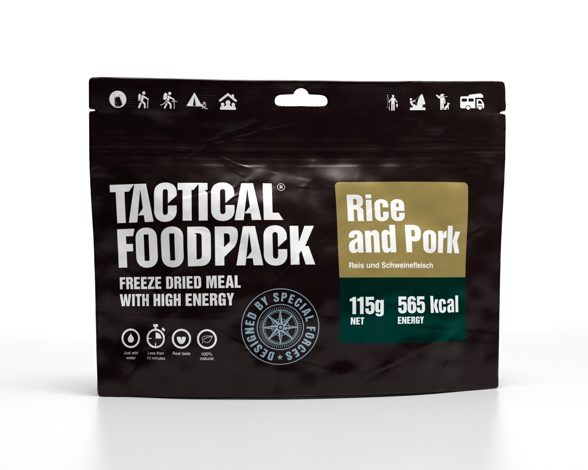 Tactical Foodpack Reisgericht mit Schweinefleisch