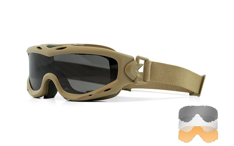 Wiley X Lunettes de protection SPEAR Tan - Smoke Grey + Clear + Light Rust