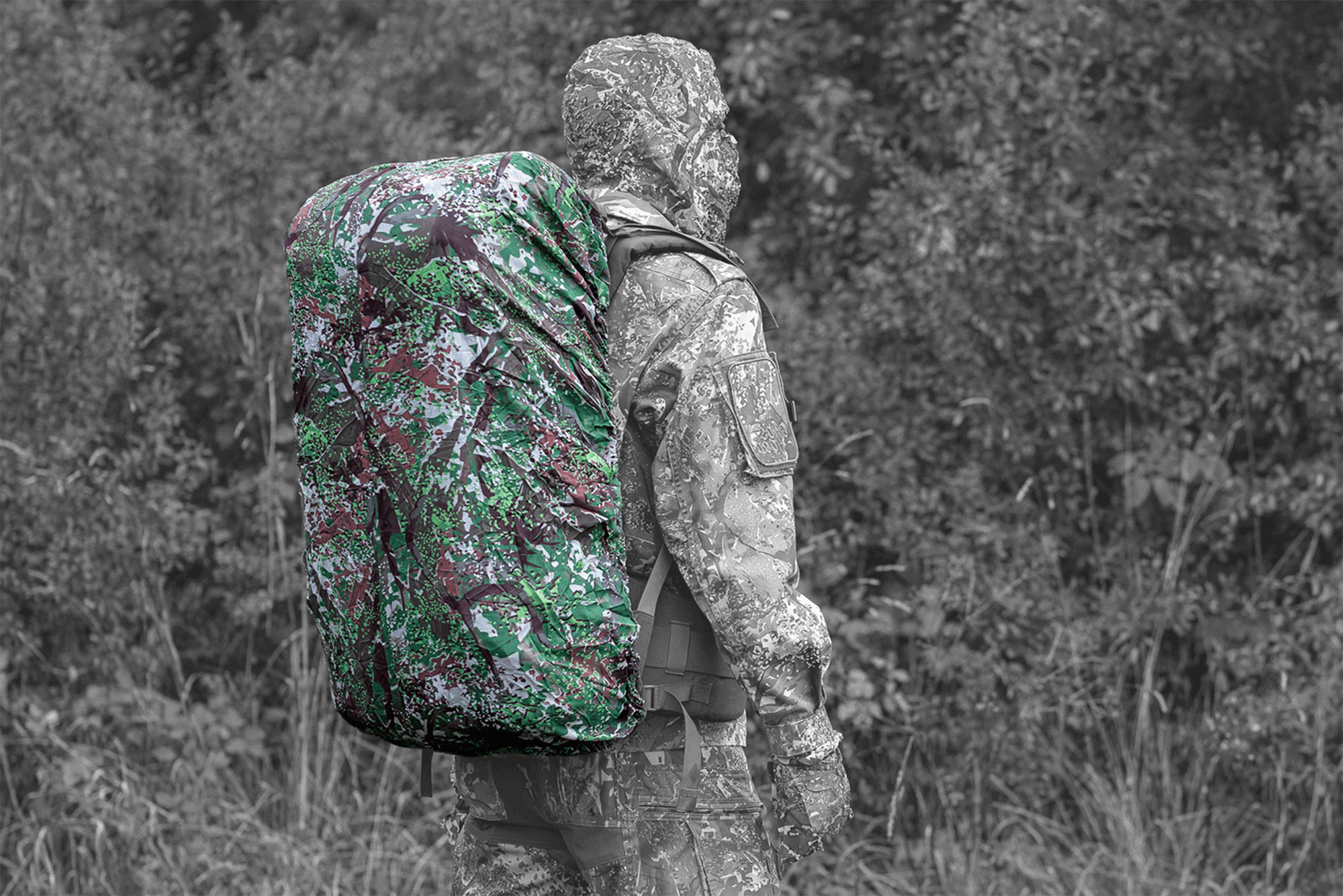 Ghosthood Backpack Cover 60 - CONCAMO green